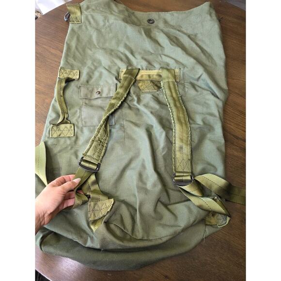 Vintage US Military Army Canvas Duffle Duffel Bag Distressed Patina Drawstring J - Picture 3 of 16
